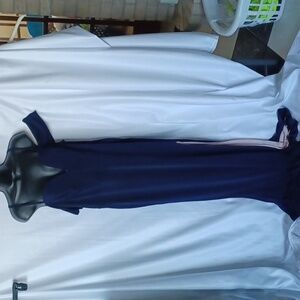 City Studio Gorgeous off the shoulder gown Size 16W Dark blue, front slit, lined